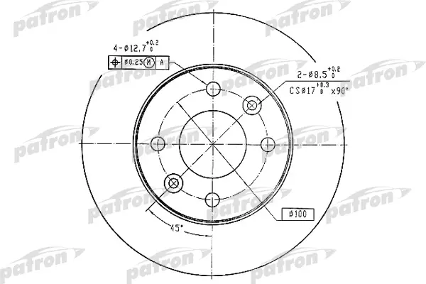 

Тормозной диск PATRON PBD1016