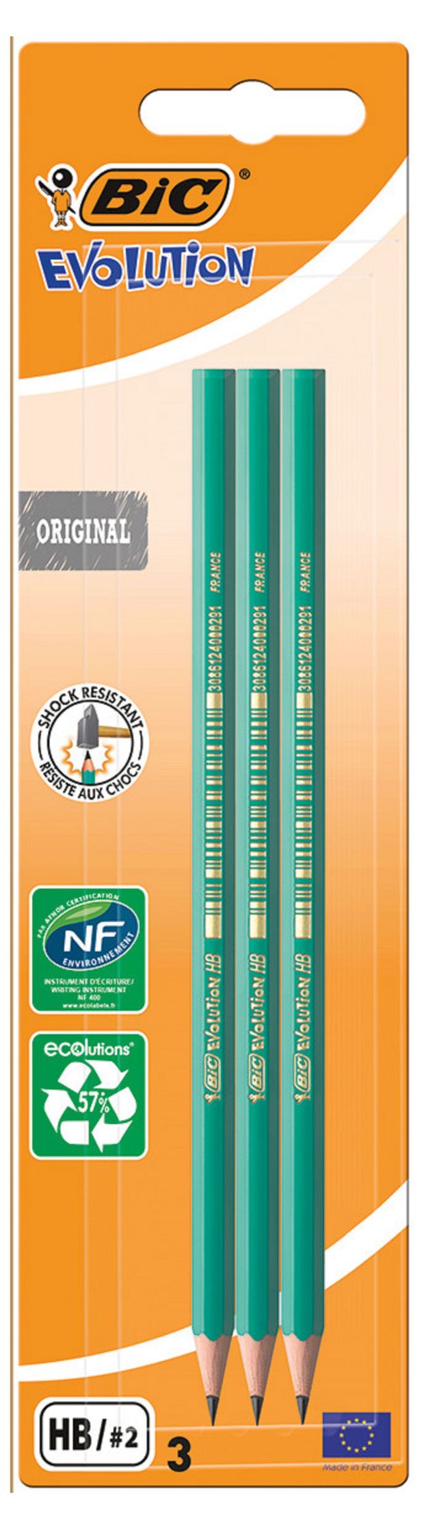 

Карандаш простой Bic чернографитовый шестигранный 3 шт