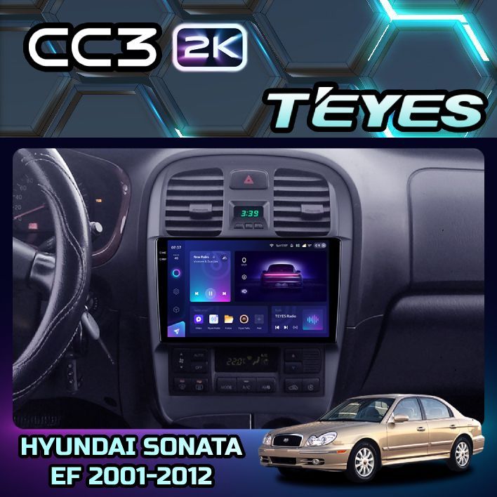 

Магнитола Teyes CC3 2K 6/128 9" для Hyundai Sonata EF 2001-2012, CC3 2K 6/128 9"