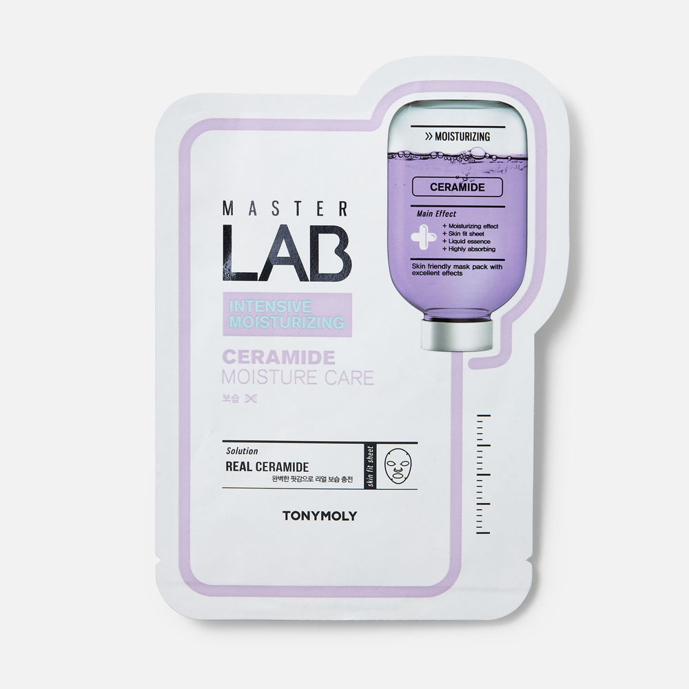 

Маска для лица TONY MOLY Master Lab Ceramide тканевая, увлажняющая 19 г, master Lab Ceramide Mask