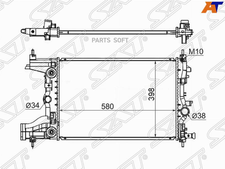 

SAT Радиатор CHEVROLET CRUZE/ORLANDO 1.8 09- OPEL ASTRA J 1.6 09-/ZAFIRA C 1.8 10-