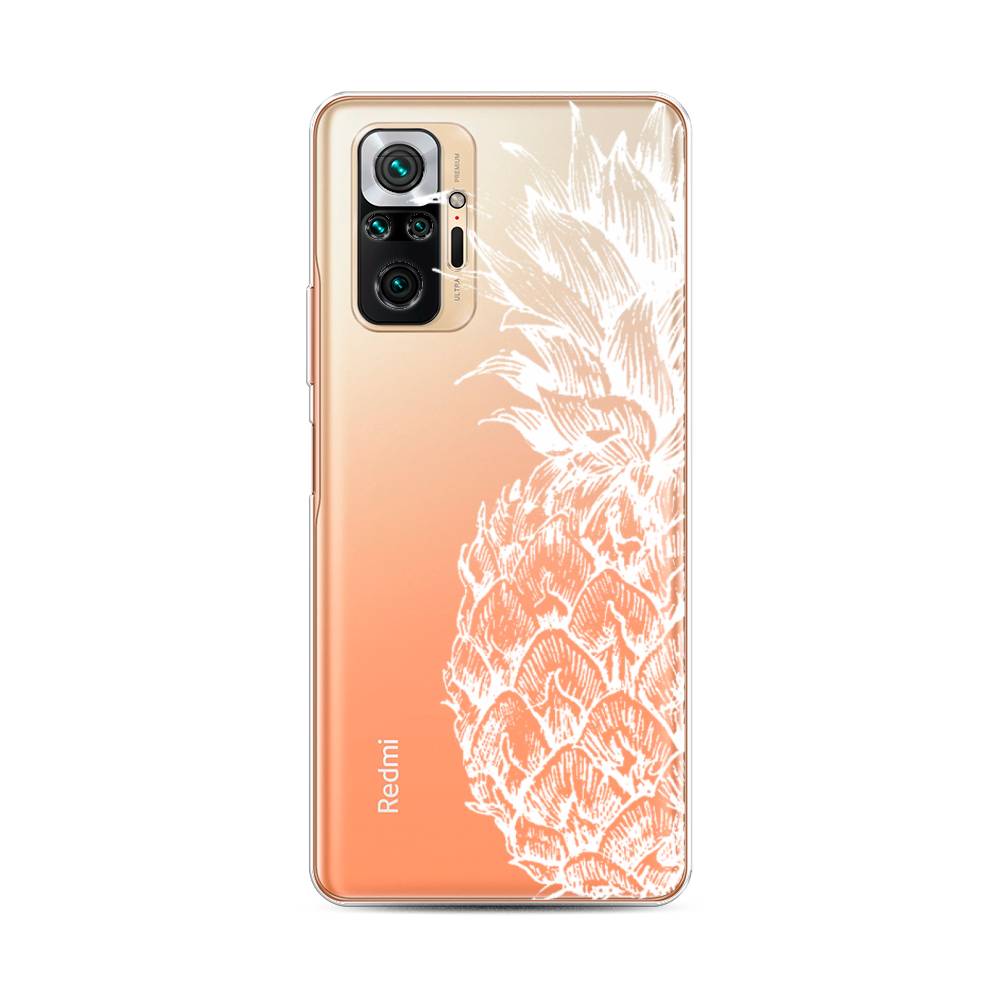 фото Силиконовый чехол "ананас графика белая" на xiaomi redmi note 10 pro awog