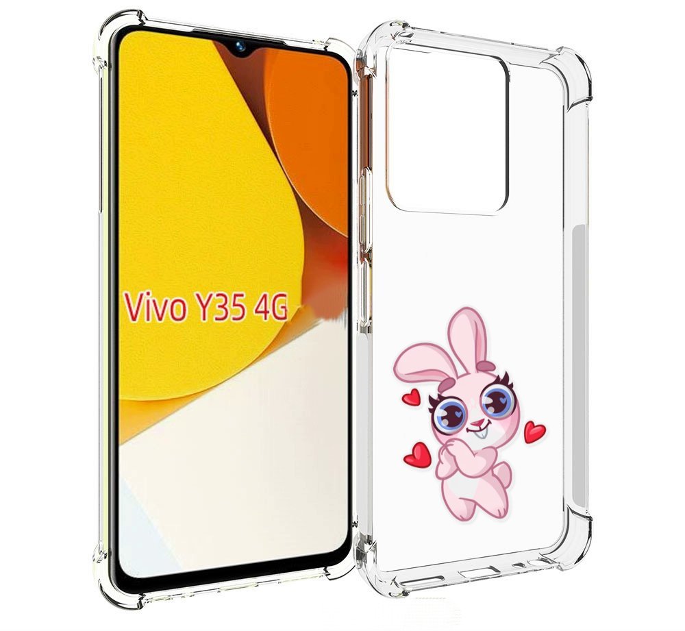 

Чехол MyPads розовый-зайченок для Vivo Y35 4G 2022 / Vivo Y22, Прозрачный, Tocco
