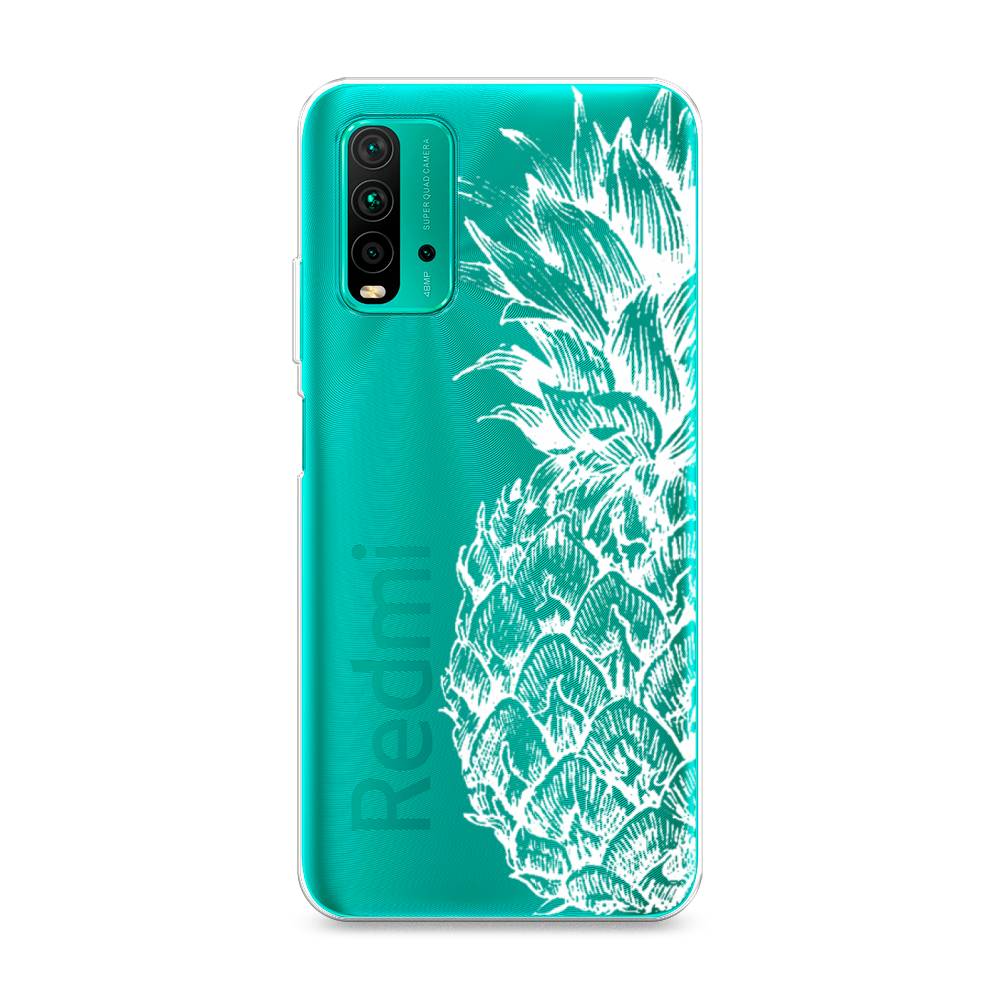

Чехол Awog на Xiaomi Redmi 9T "Ананас графика белая", Разноцветный, 39850-10