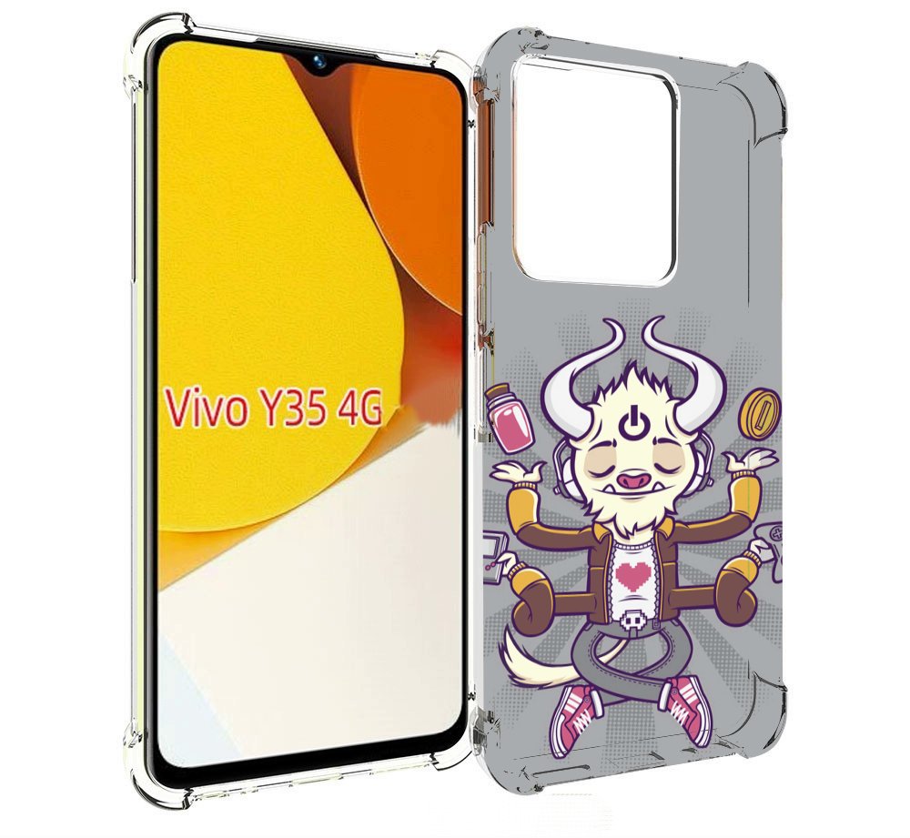

Чехол MyPads рогатый любитель поиграть для Vivo Y35 4G 2022 / Vivo Y22, Прозрачный, Tocco
