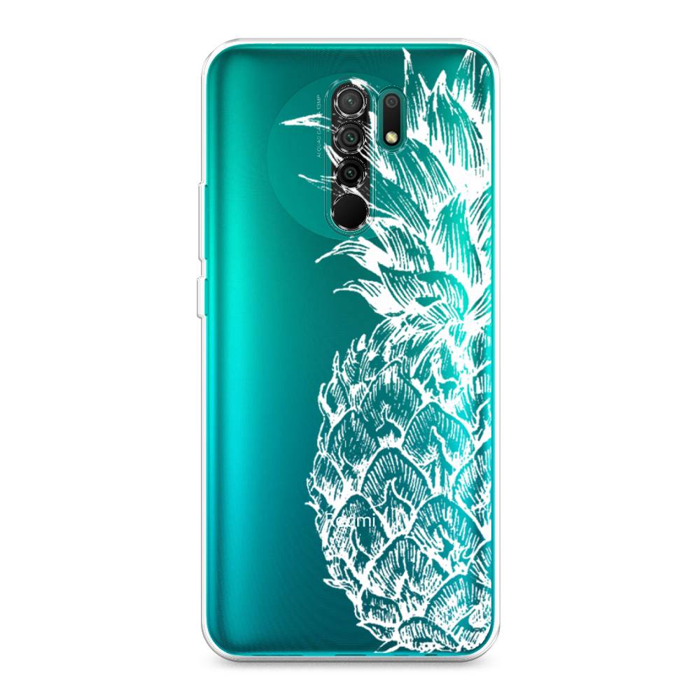 

Чехол Awog на Xiaomi Redmi 9 "Ананас графика белая", Разноцветный, 38350-10