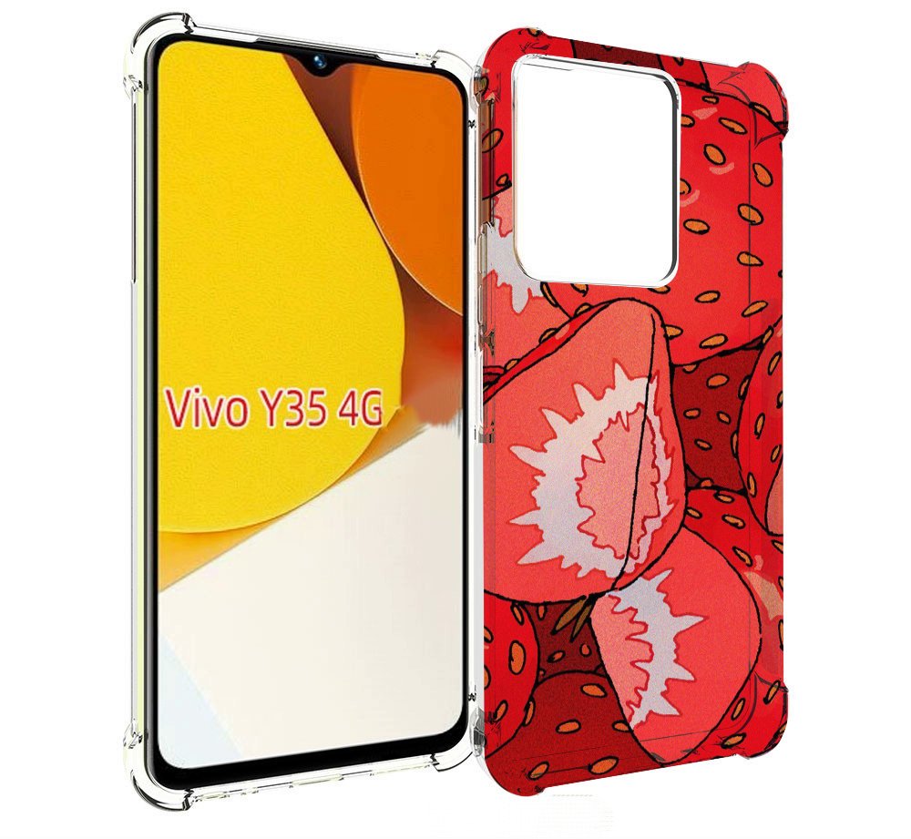 

Чехол MyPads рисованная-клубника для Vivo Y35 4G 2022 / Vivo Y22, Прозрачный, Tocco