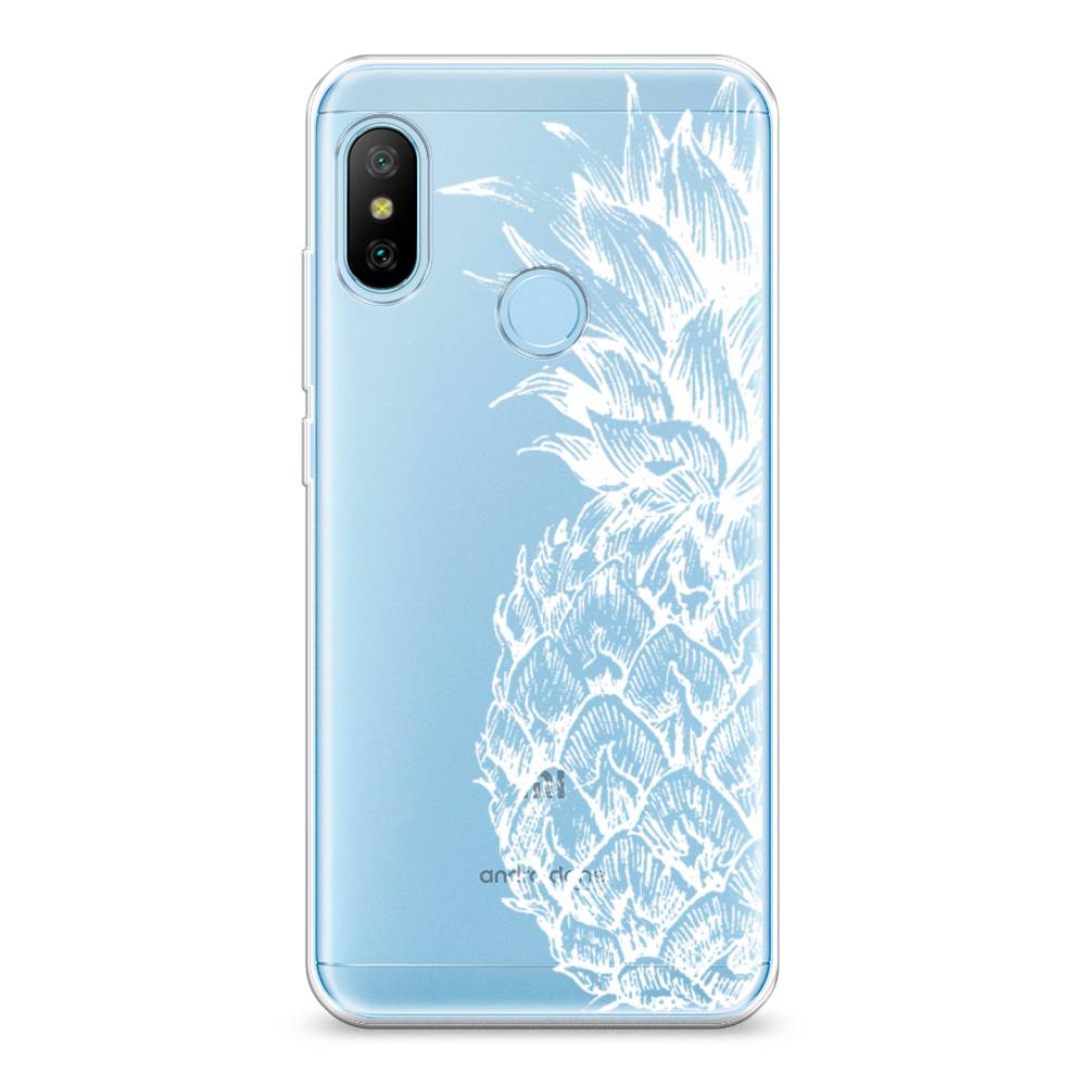 

Чехол Awog на Xiaomi A2 Lite/Redmi 6 Pro "Ананас графика белая", Разноцветный, 34050-10