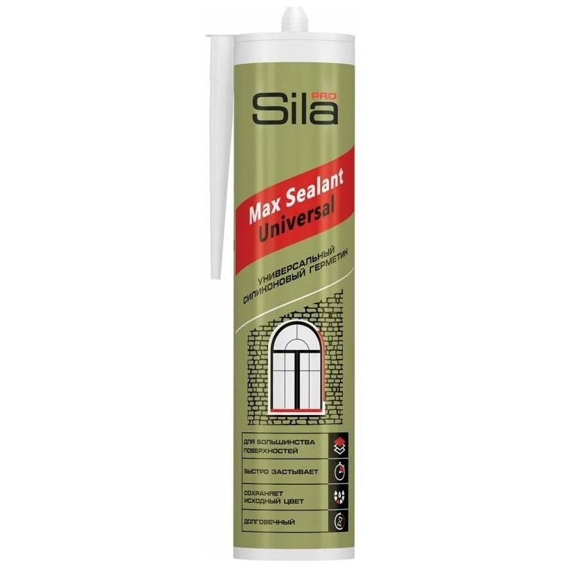 Герметик Sila Pro Max Sealant силиконовый, универсальный, белый, 290 мл универсальный силиконовый герметик sila