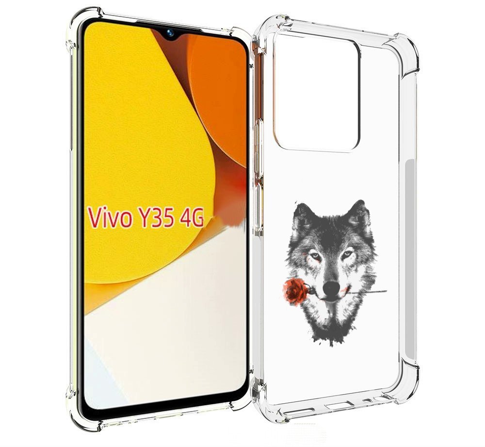 

Чехол MyPads волк с розой для Vivo Y35 4G 2022 / Vivo Y22, Прозрачный, Tocco