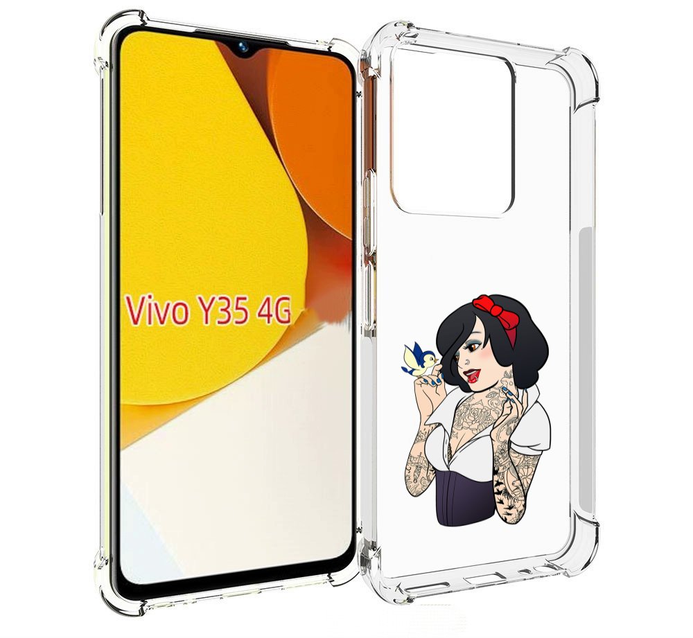 

Чехол MyPads принцесса-тату женский для Vivo Y35 4G 2022 / Vivo Y22, Прозрачный, Tocco