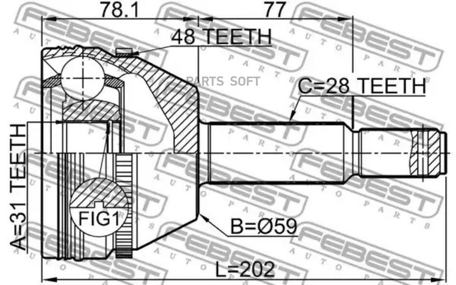 FEBEST ШРУС наружный, компл. FEBEST 2110-TRD9A48 FEBEST 2110-TRD9A48