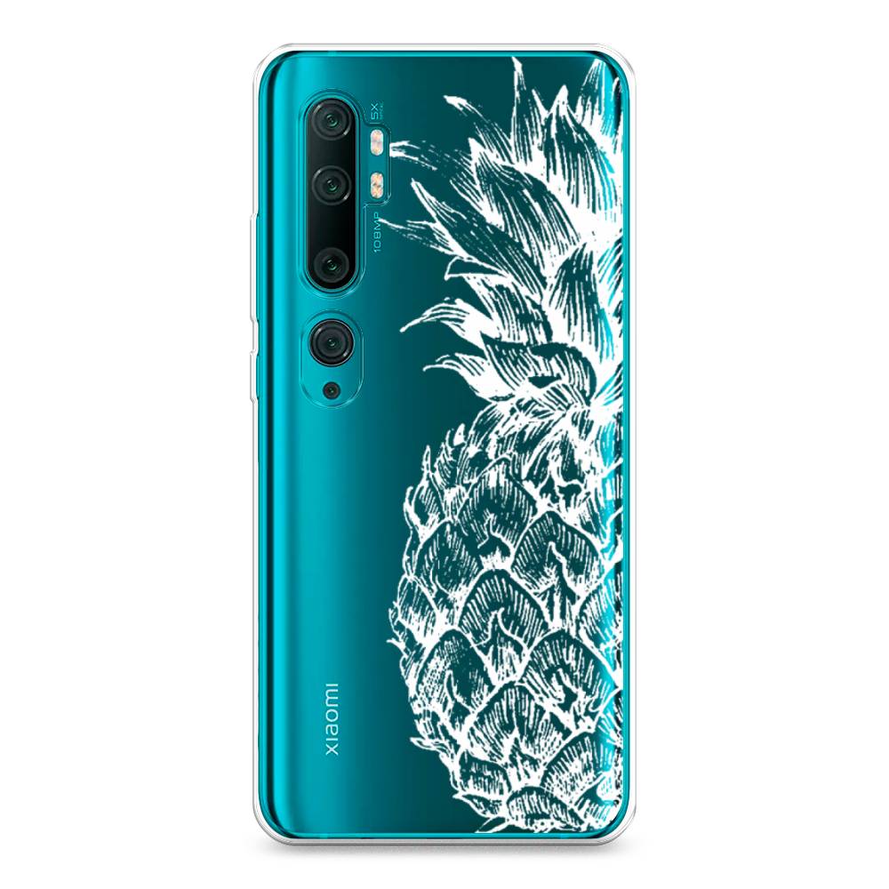 фото Силиконовый чехол "ананас графика белая" на xiaomi mi note 10 awog