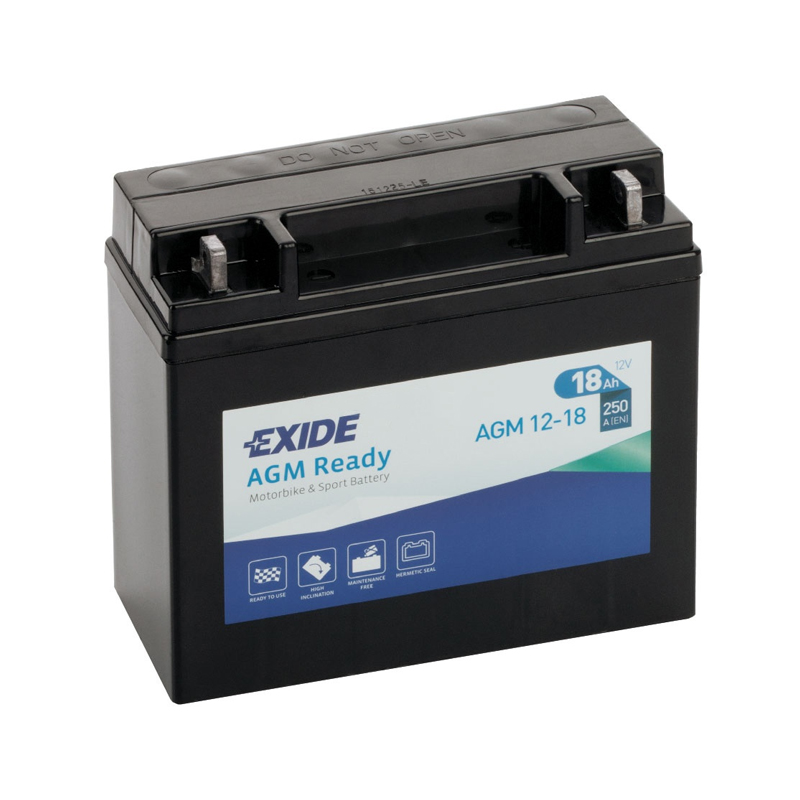 фото Exide agm12-18_аккумуляторная батарея! евро 18ah 250a 180/75/165 moto agm\ exide agm1218