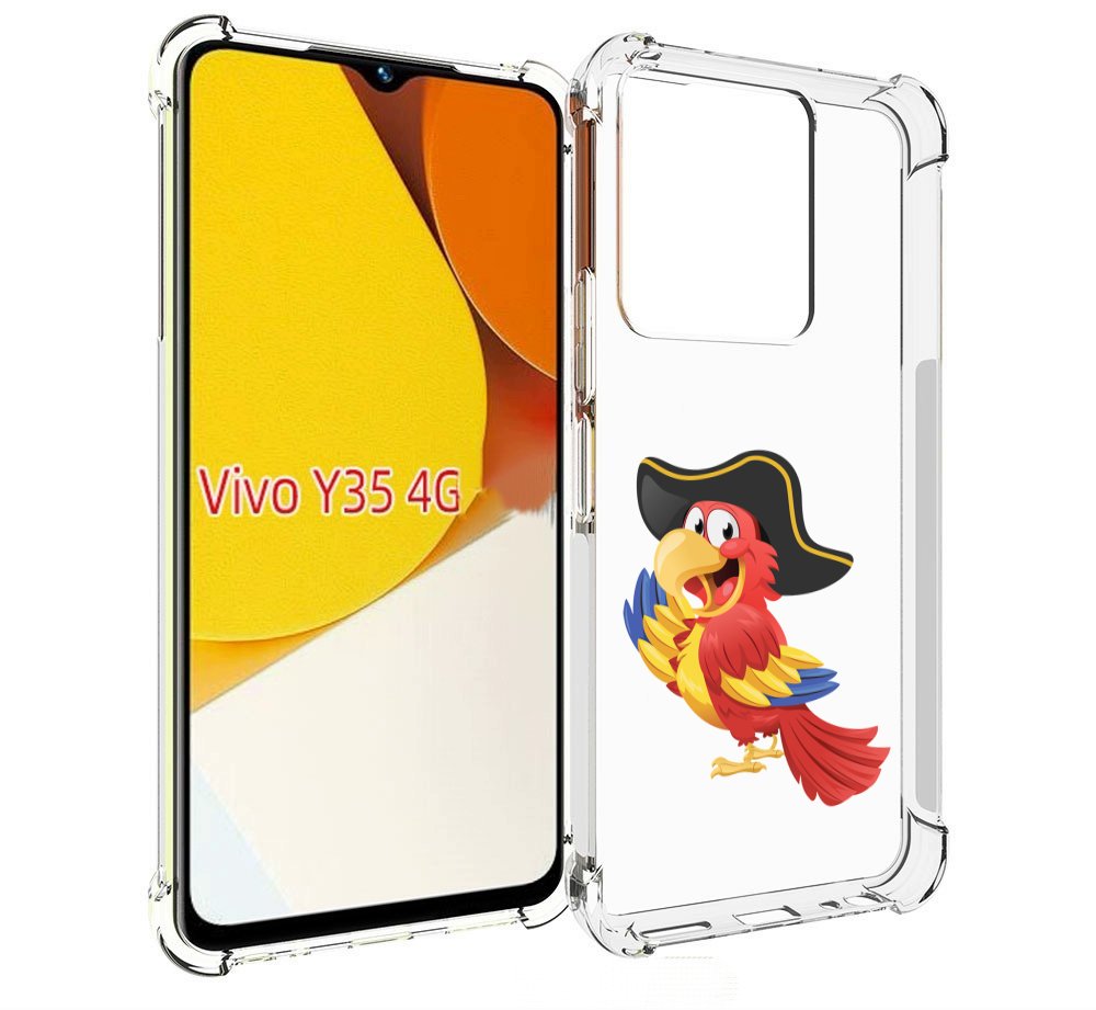 

Чехол MyPads попугай-пират для Vivo Y35 4G 2022 / Vivo Y22, Прозрачный, Tocco