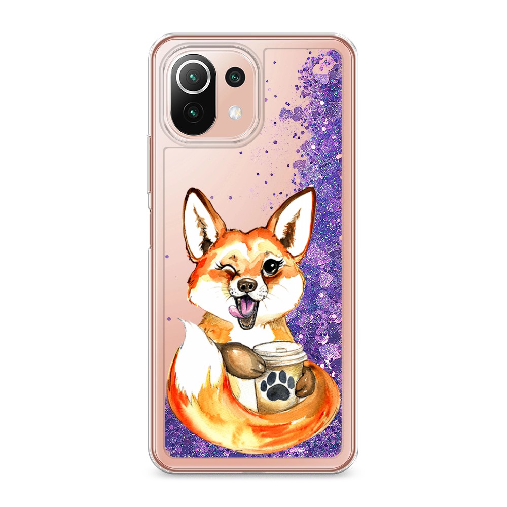 

Чехол Awog на Xiaomi Mi 11 Lite "Подмигивающая лиса с кофе", Разноцветный, 310292-1