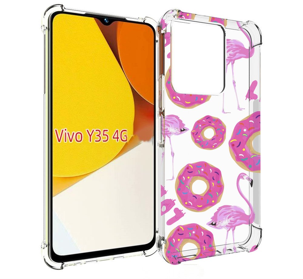 

Чехол MyPads пончики-фламинго для Vivo Y35 4G 2022 / Vivo Y22, Прозрачный, Tocco