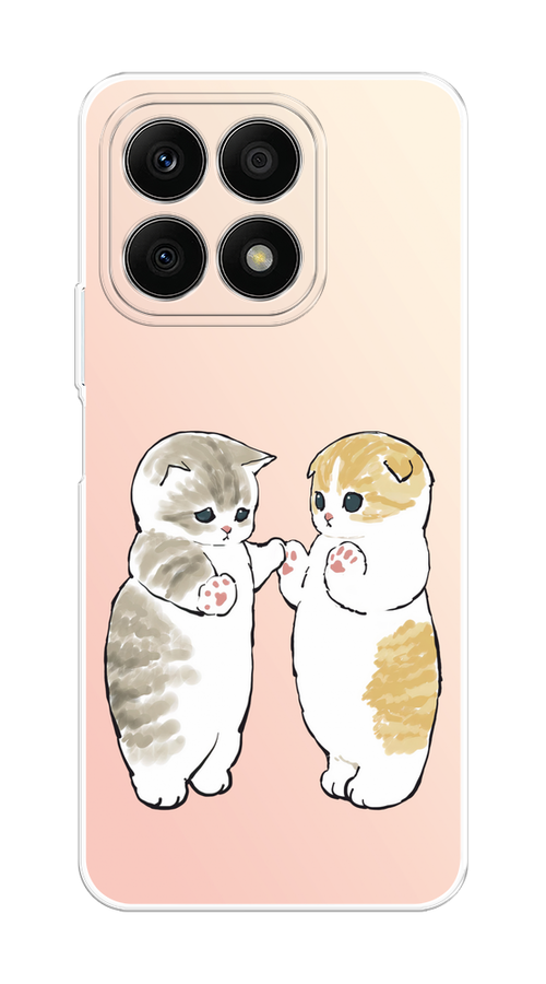 

Чехол на Honor X8A "Пухлые котики", Розовый;бежевый;серый, 6120750-1