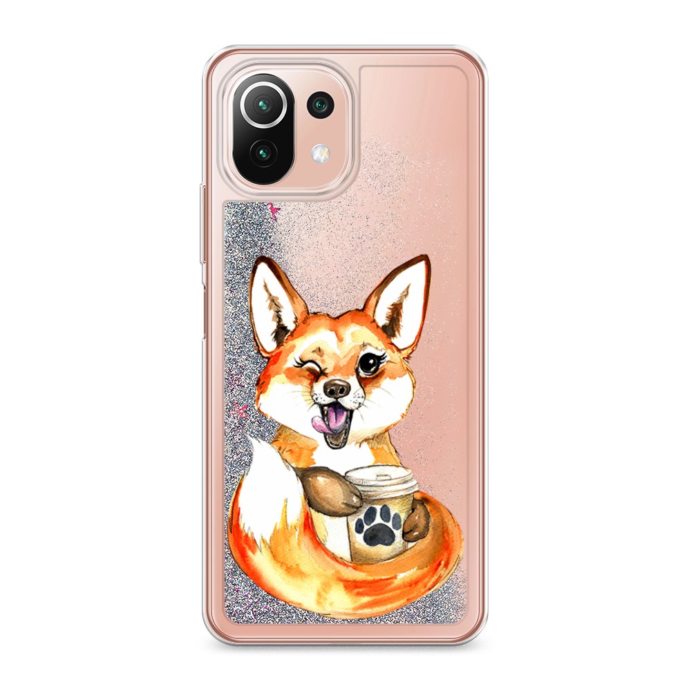 

Чехол Awog на Xiaomi Mi 11 Lite/5G NE "Подмигивающая лиса с кофе", Разноцветный, 310291-1