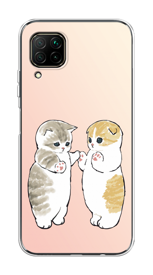 

Чехол на Huawei P40 Lite/Nova 6 SE/Nova 7i "Пухлые котики", Розовый;бежевый;серый, 611850-1