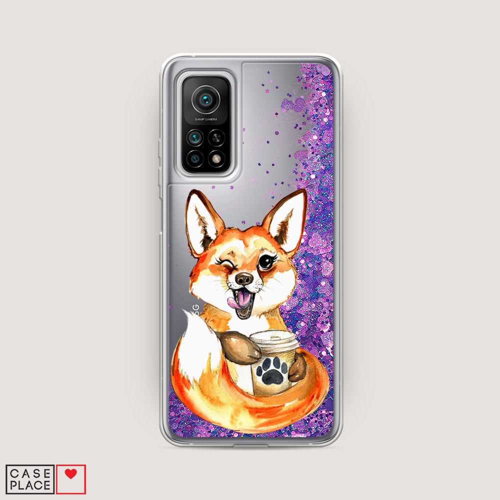

Чехол Awog на Xiaomi Mi 10T Pro "Подмигивающая лиса с кофе", Разноцветный, 37792-1