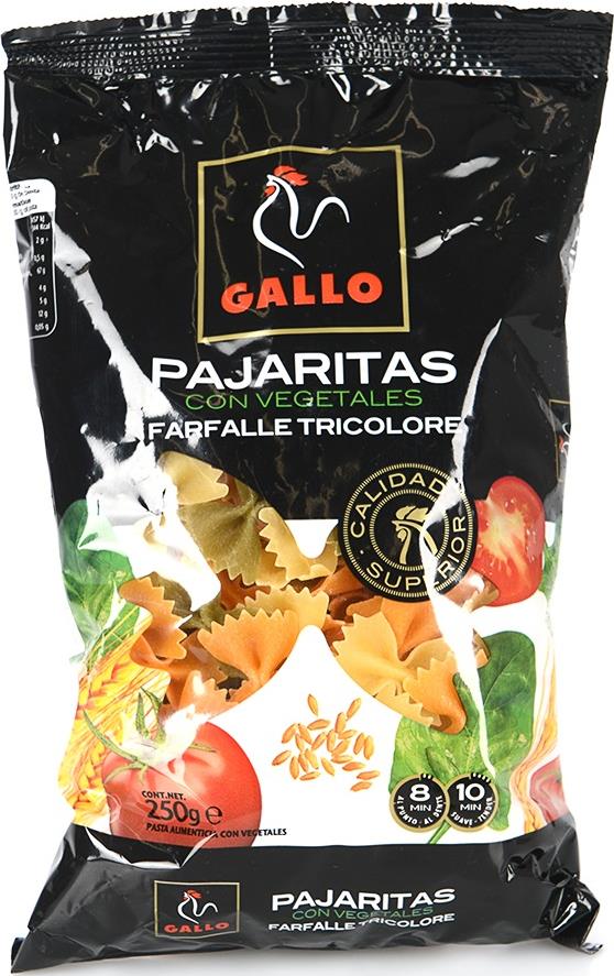

Макаронные изделия Gallo Farfalle Триколор бабочки с овощами 250 г