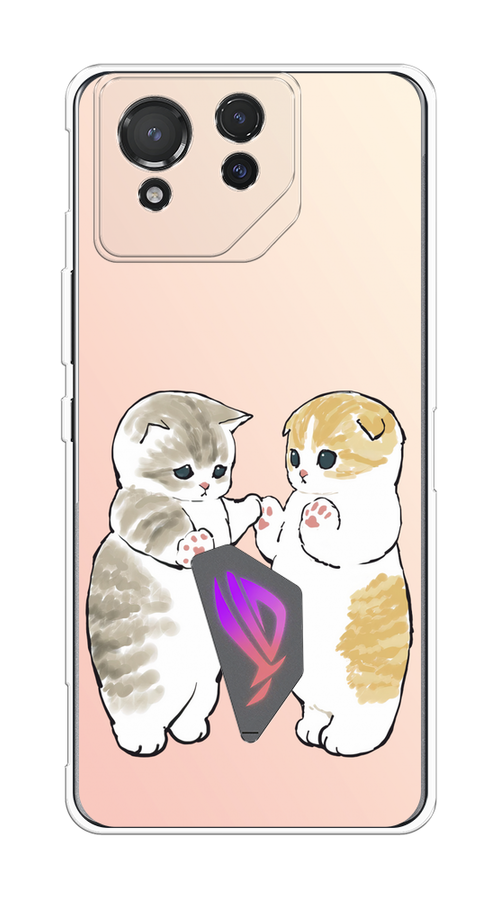 

Чехол на Asus ROG Phone 8 "Пухлые котики", Розовый;бежевый;серый, 45150-1