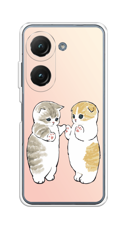

Чехол на Asus ZenFone 9/ZenFone 10 "Пухлые котики", Розовый;бежевый;серый, 44850-1