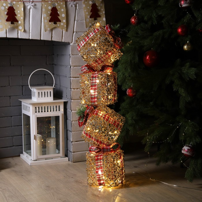 

Световая фигура Luazon Lighting Плетеные кубы с бусинами 9609104 белый теплый, Плетеные кубы с бусинами
