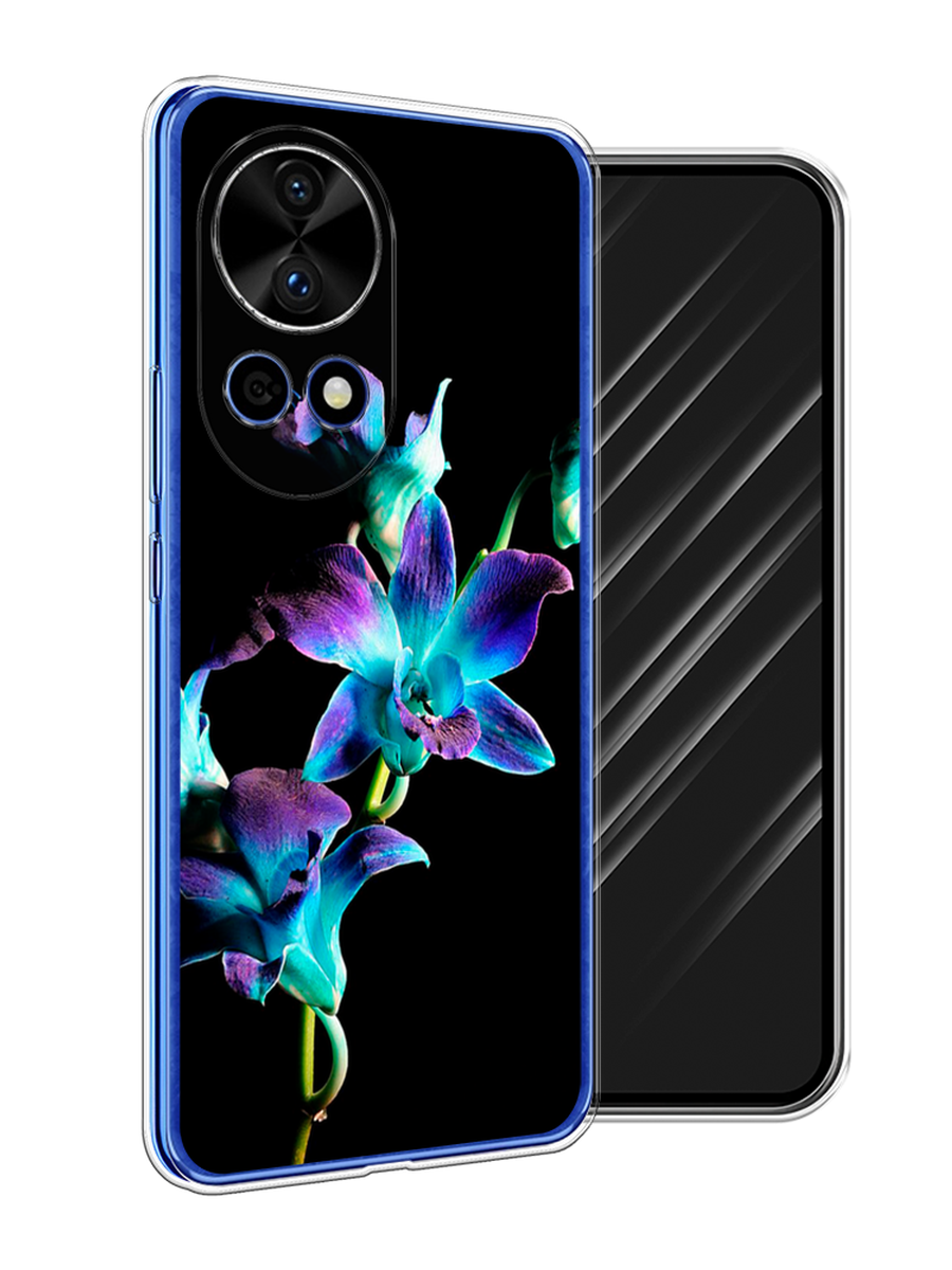 

Чехол Awog на Huawei Nova 12 Pro "Синий цветок на черном", Черный;голубой;синий, 6123150-1