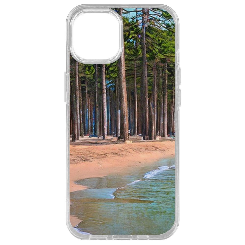 фото Чехол-накладка krutoff clear case сосновый пляж для iphone 14 plus