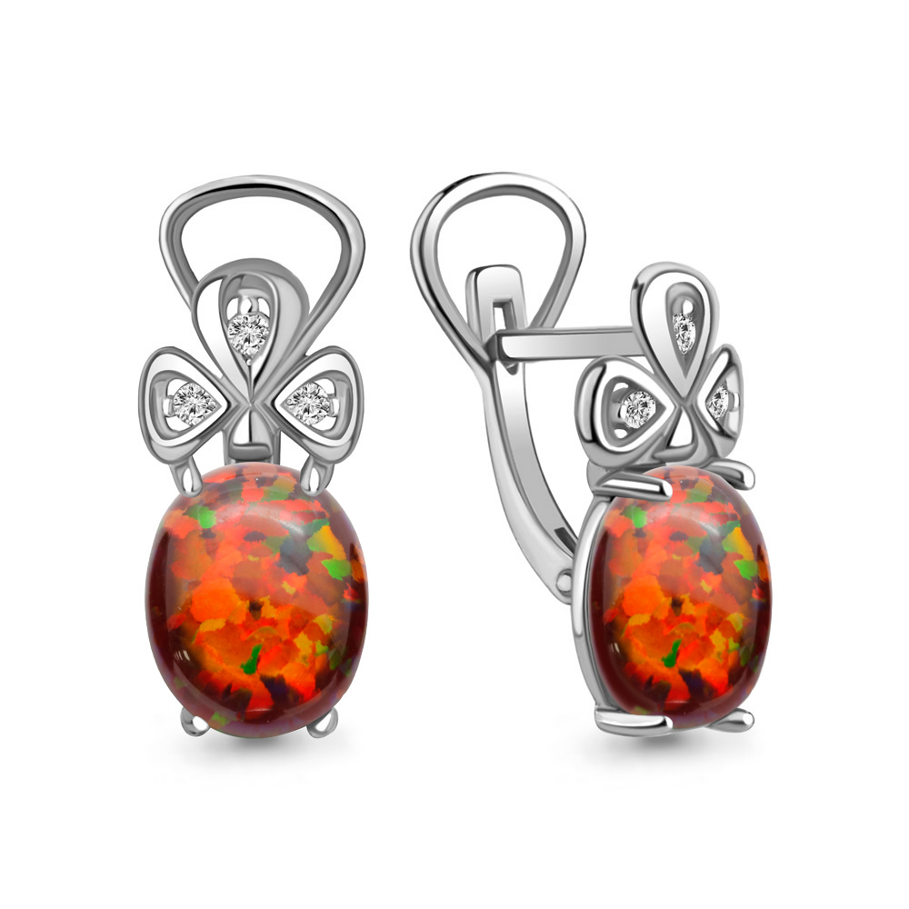 

Серьги из серебра с фианитом Aquamarine 4477287А_925_р, 4477287А_925_р