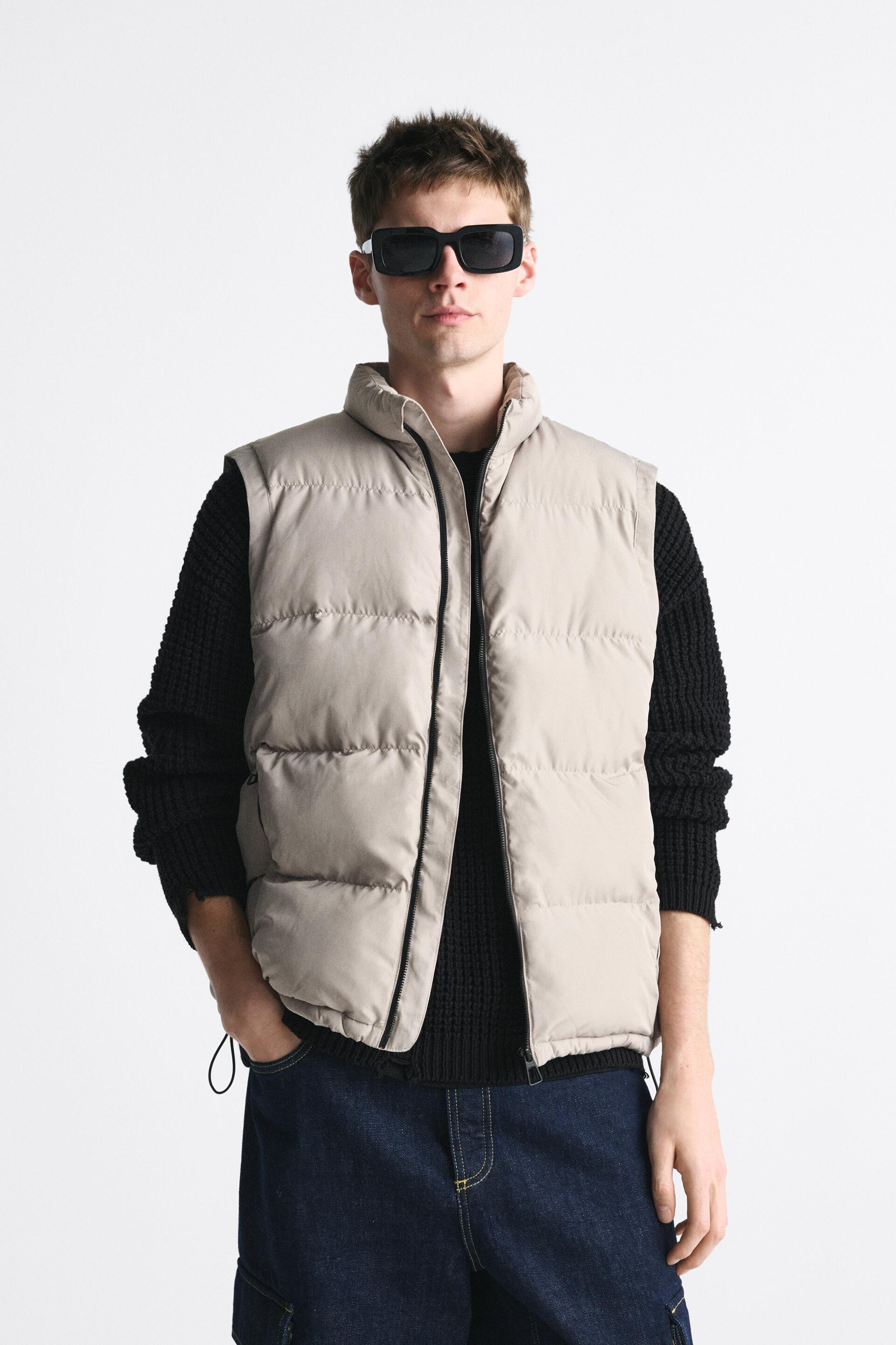 

Утепленный жилет мужской ZARA 08574380 коричневый M (доставка из-за рубежа), 08574380