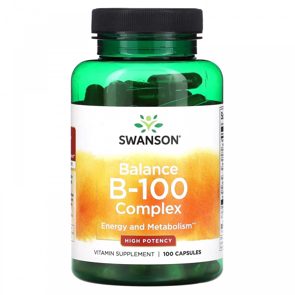 Комплекс витаминов группы B Swanson Balance B-100 Complex, High Potency 100 капсул