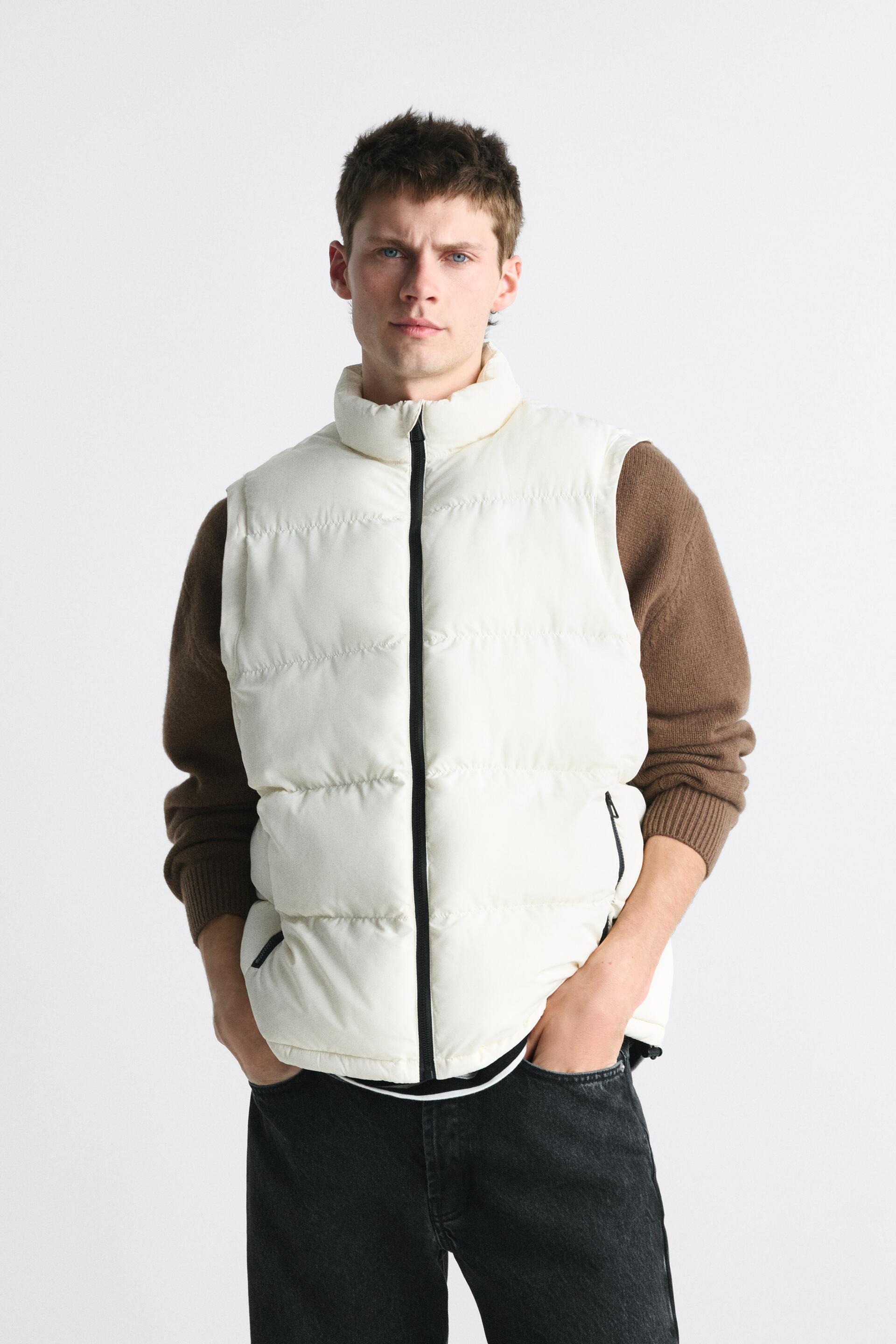 

Утепленный жилет мужской ZARA 08574380 белый M (доставка из-за рубежа), 08574380