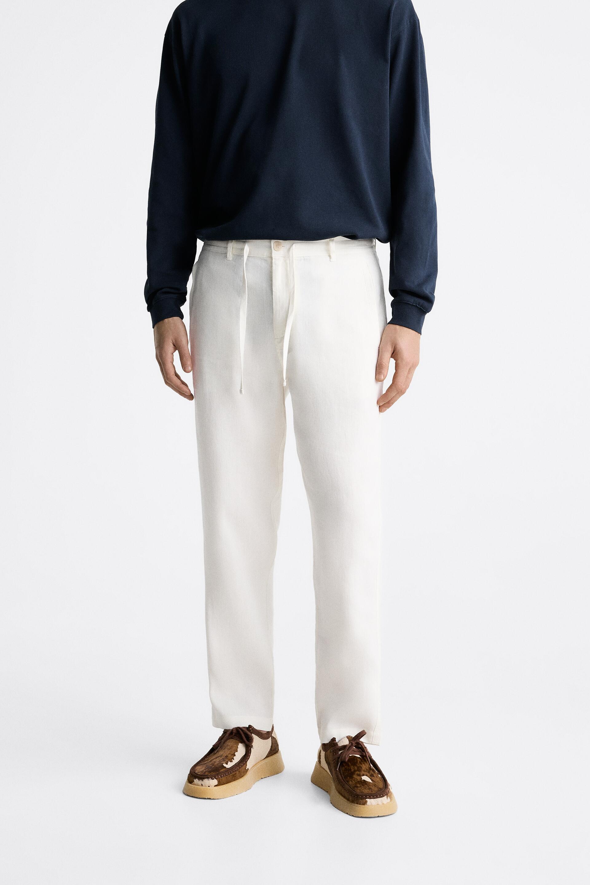 

Брюки мужские ZARA 08574347 белые 46 RU (доставка из-за рубежа), Белый, 08574347