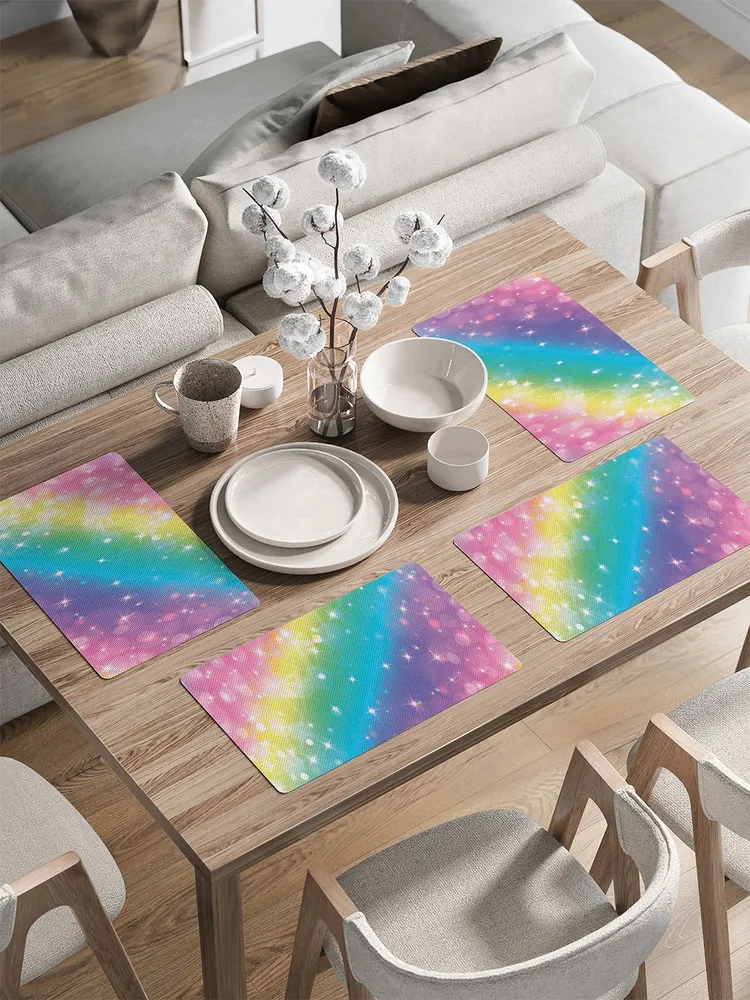 

ser002_290642_30x46 Комплект салфеток с закругленным краем с фотопринтом 46x30 см (4 шт.), Розовый;желтый;голубой