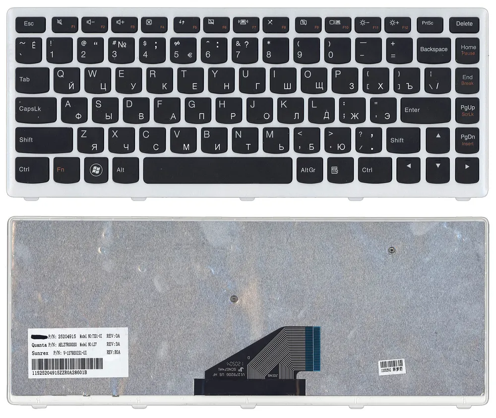 

Клавиатура для ноутбуков Lenovo IdeaPad U310 Series, p/n: 25204960, 25204980, 9Z.N7GSQ.D01