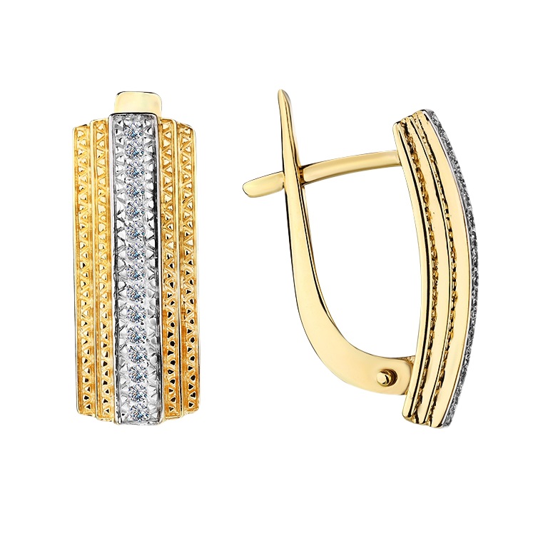 

Серьги из желтого золота с фианитом Carlin 2000318, 2000318