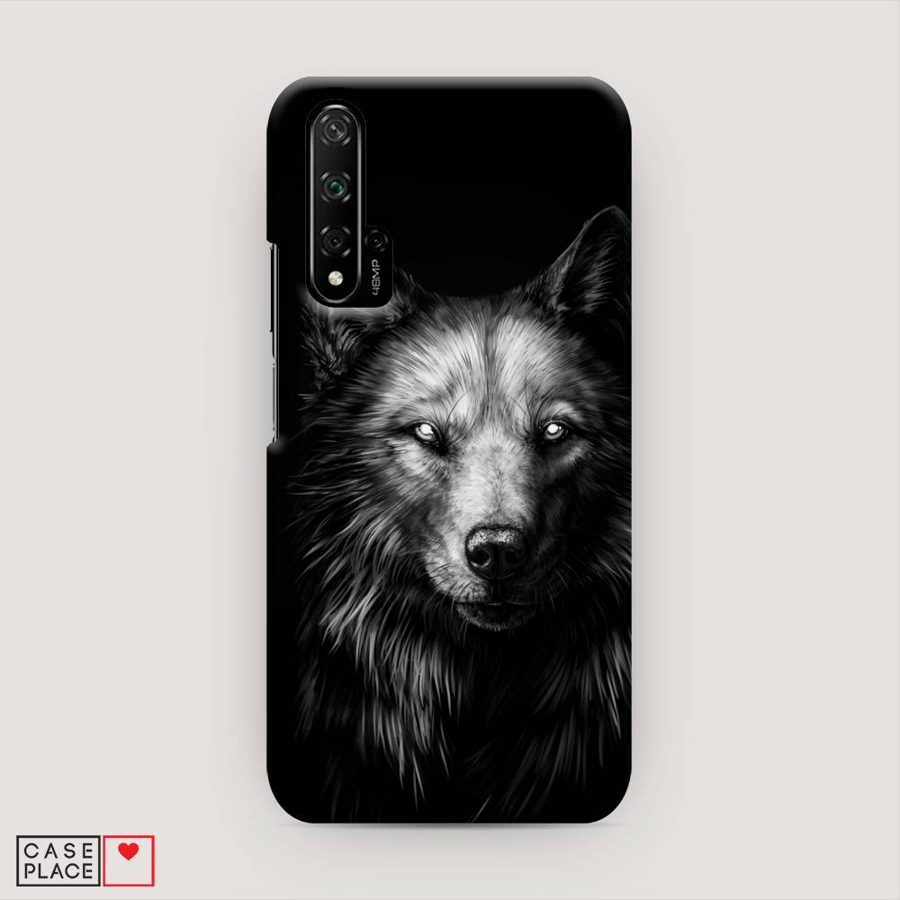 фото Чехол awog "волк черно белый" для honor 20