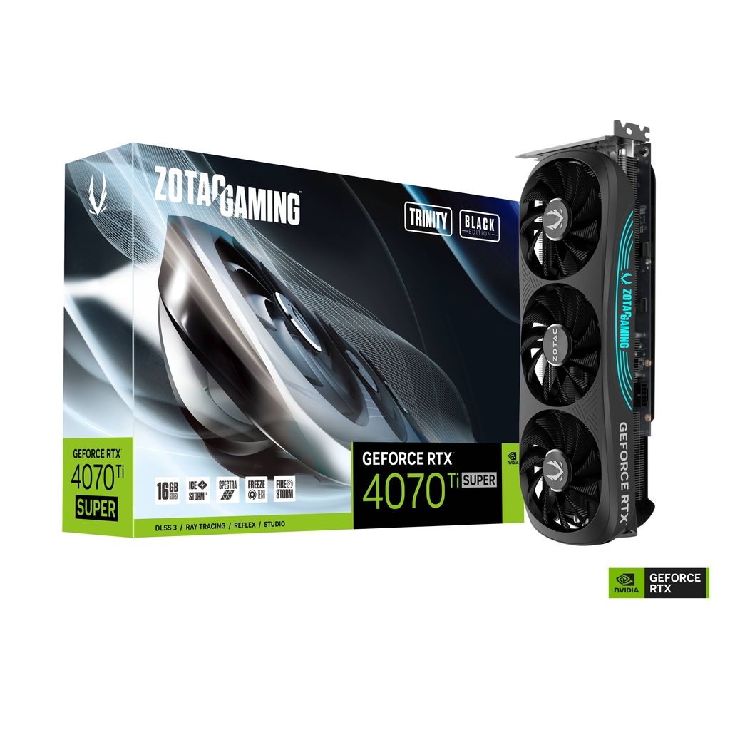 

Видеокарта Zotac NVIDIA GeForce RTX 4070 Ti Super Trinity (ZT-D40730D-10P), Черный, GeForce RTX 4070 Ti Super Trinity