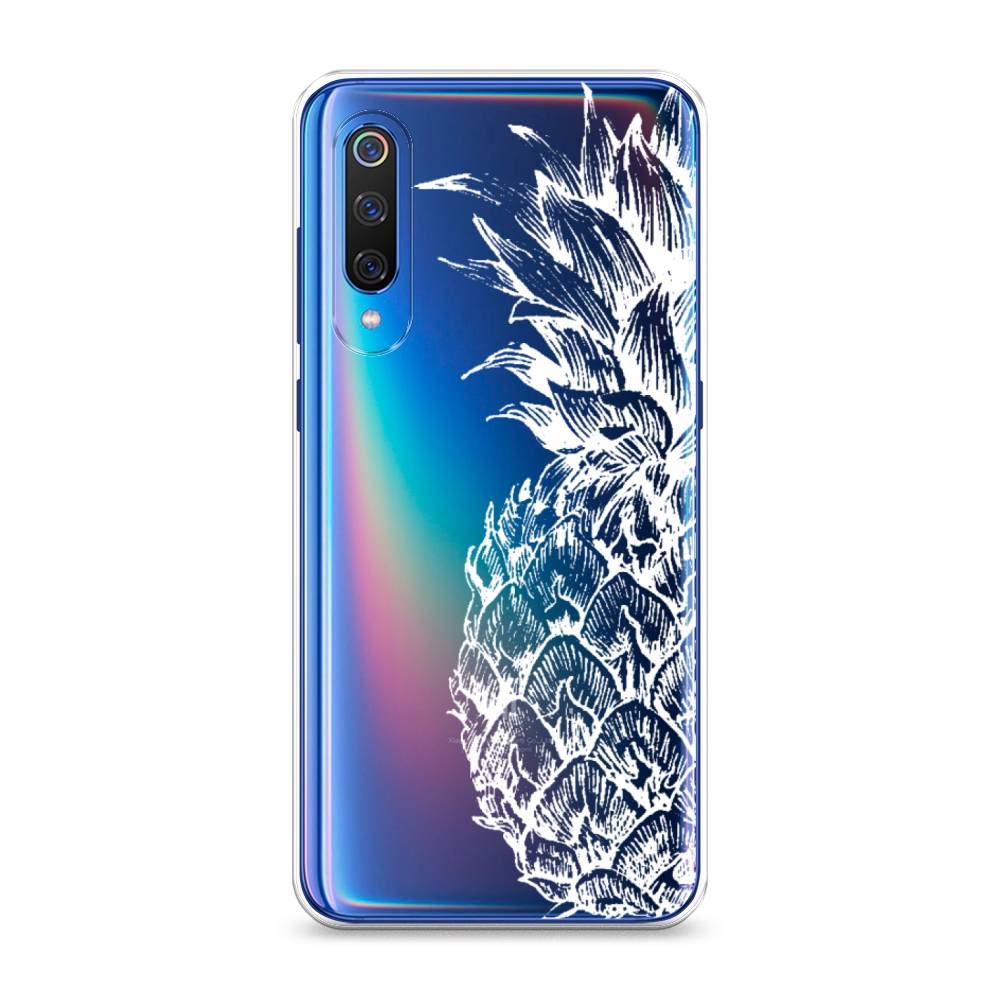 

Чехол Awog на Xiaomi Mi 9 "Ананас графика белая", Разноцветный, 34850-10