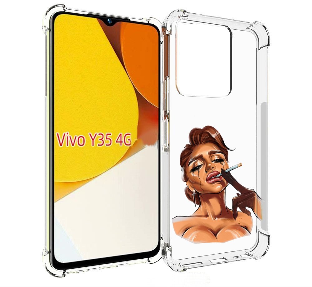 

Чехол MyPads плачущая-девушка-с-сигаретой женский для Vivo Y35 4G 2022 / Vivo Y22, Прозрачный, Tocco