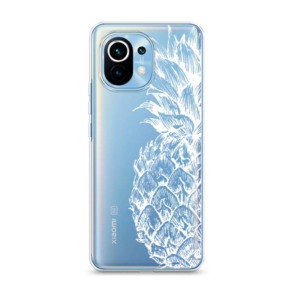 

Чехол Awog на Xiaomi Mi 11 "Ананас графика белая", Разноцветный, 39450-10