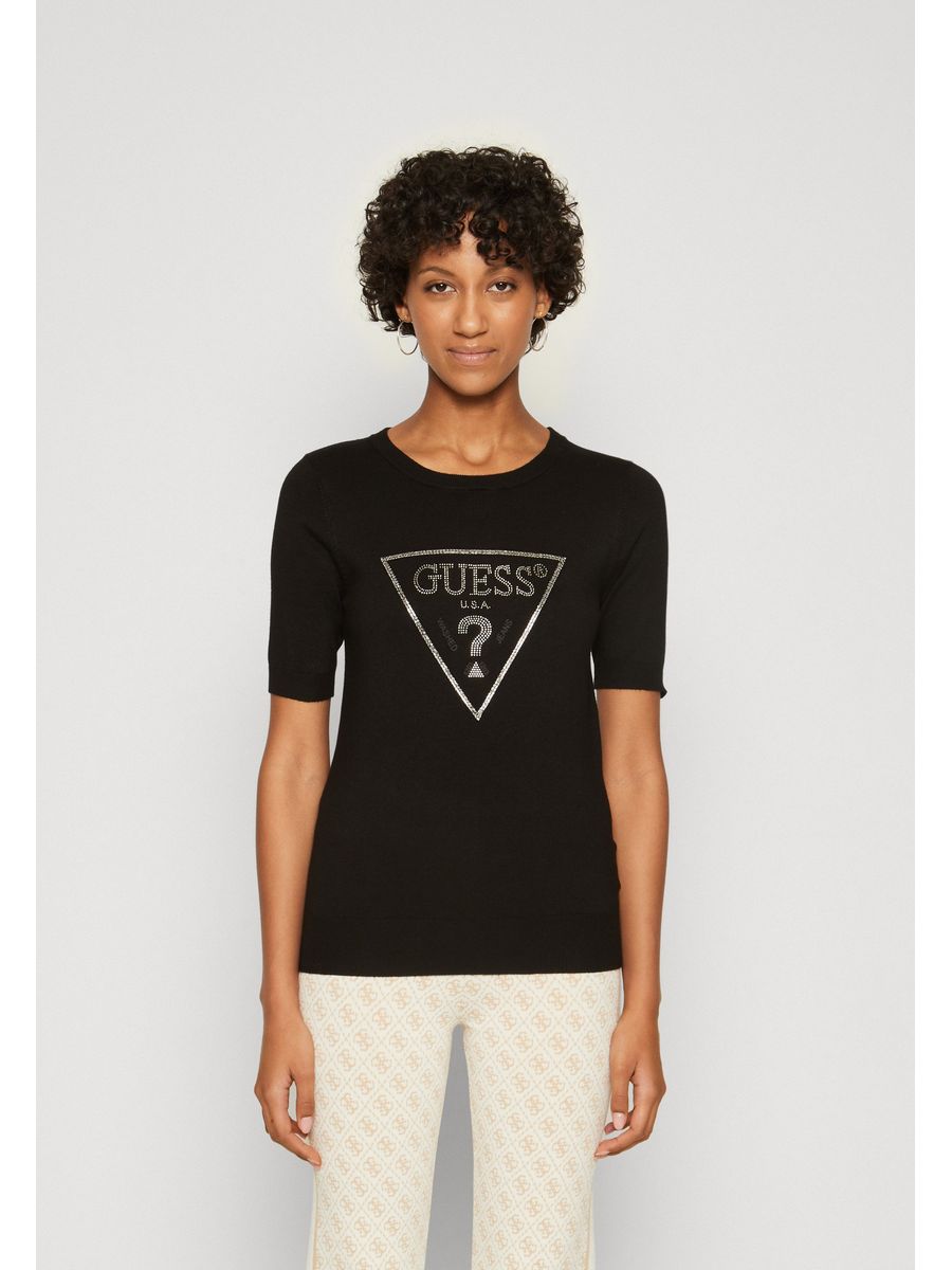 

Футболка женская Guess GU121I0T3 черная L, Черный, GU121I0T3
