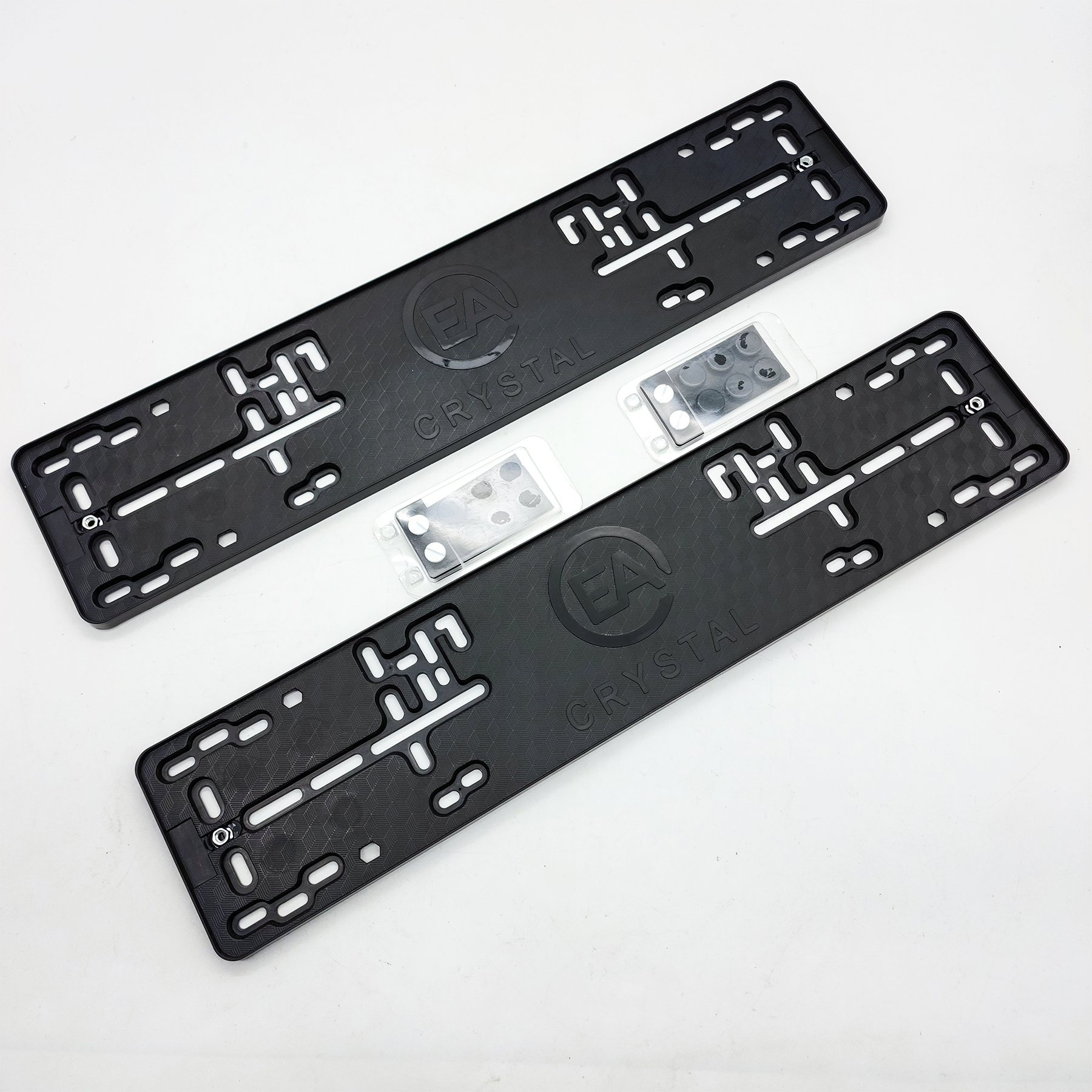 

Рамка номерного знака EZID-AUTO EACrystal стандарт черная ABS-пластик 2шт, EACrystal