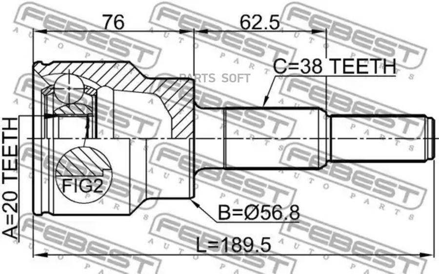 

FEBEST Шрус наружный задний 20x56.8x38 FEBEST 2110-EXPLR