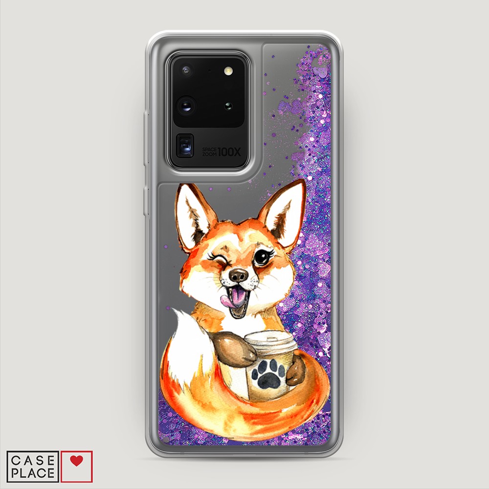 

Чехол Awog на Samsung Galaxy S20 Ultra "Подмигивающая лиса с кофе", Разноцветный, 29492-1