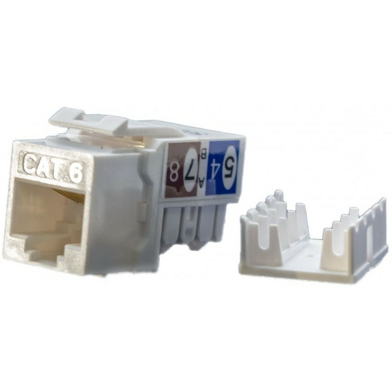 Вставка Keystone Jack RJ-45 Hyperline KJ9-8P8C-C6-90-WH