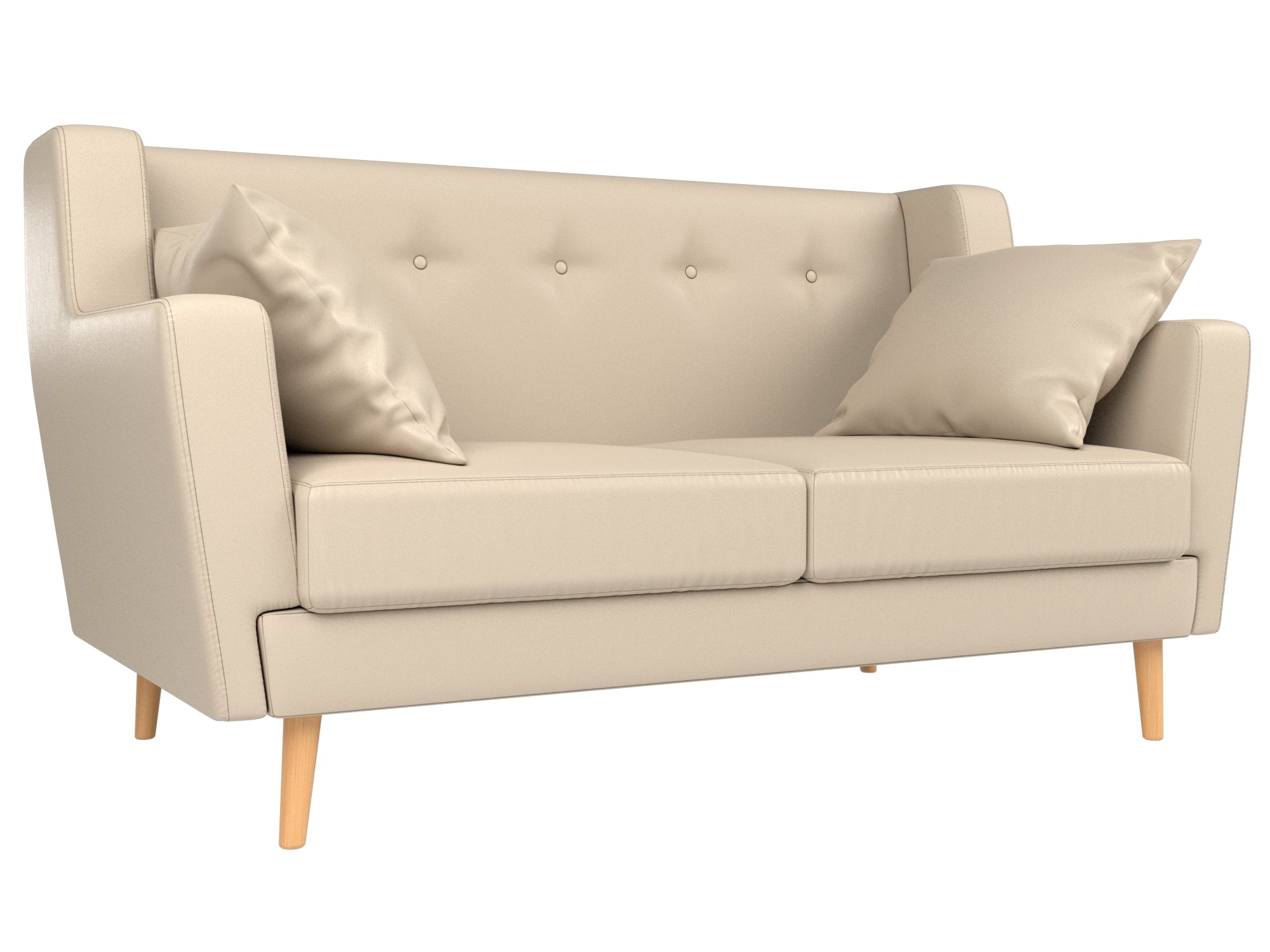 

Прямой диван Брайтон 2 экокожа бежевый, Прямой диван Брайтон 2